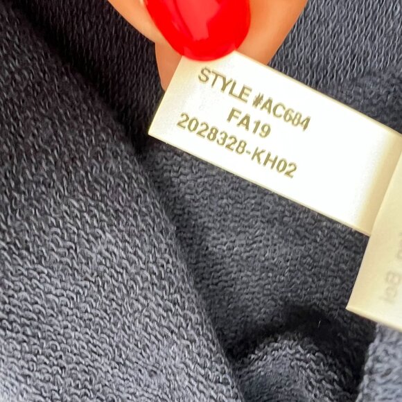 J.Crew M Mixed-Media Top Navy Knit Floral Pleated Hem Long Sleeve Sweater - Picture 5 of 8